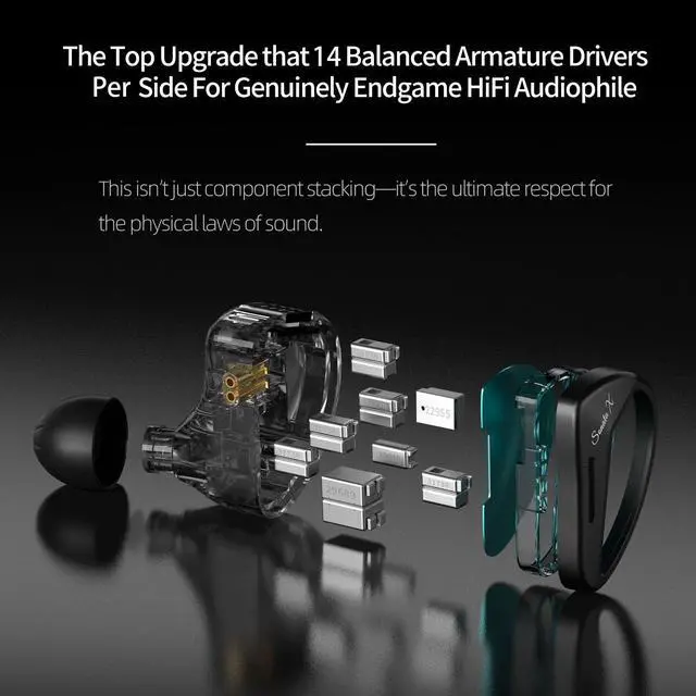 Alt view image 4 of 7 - KZ Sonata X in Ear Monitor Headphones, UP-Grade 28 BA Drivers | HiFi Wired IEM Earbuds with Mic, 4 Tuning, Deep Bass IEMS, Professional Studio Headphones for Audiophiles, 3.5mm Jack