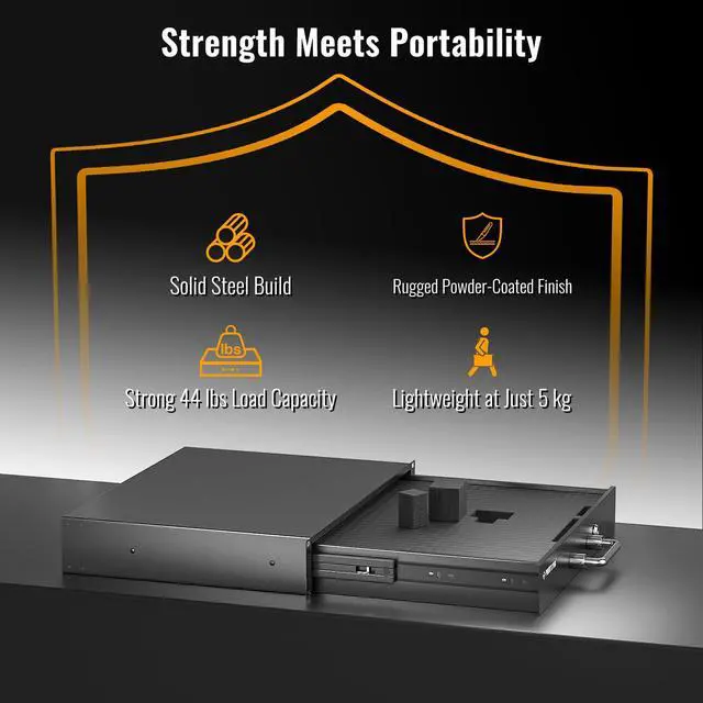 Alt view image 3 of 7 - 2U Locking Rack Drawer for 19-Inch Rack PRDWR-2U | Pre-Cut Foam, Sliding Lockable Design, Metal Build, AV/Network/DJ Gear, Cabinet Enclosures