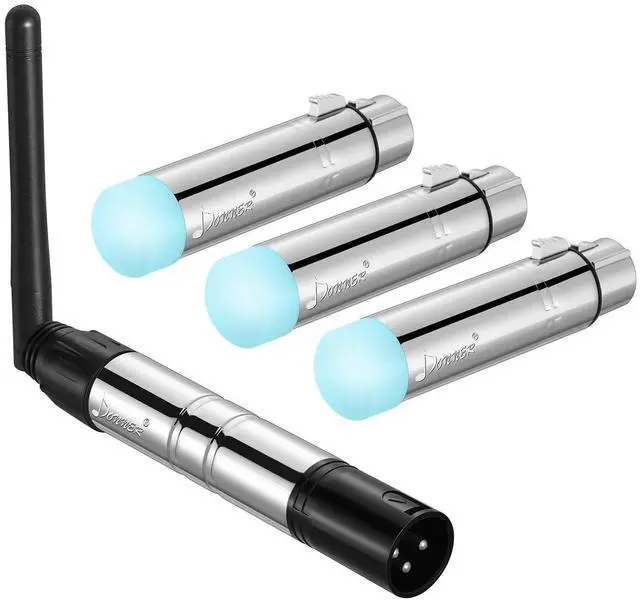 Main image of Wireless DMX DMX512 Dfi DJ 2.4G DMX Wireless 3 Receivers with Tricolor LED Indicators & 1 Transmitter LED Lighting Control for LED Stage Disco Party Bar Lighting 4pcs