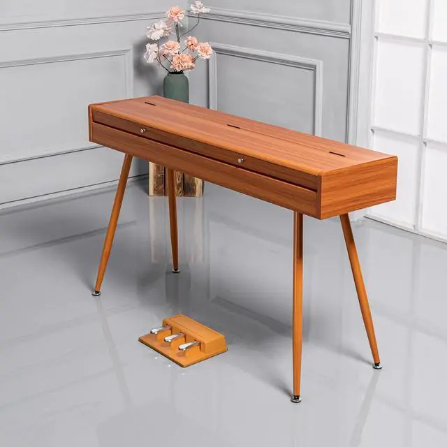 Alt view image 4 of 7 - 88 Key Weighted Digital Piano - Wooden Desk Electric Piano Transforms Between Desk and Vanity - Progressive Hammer-Action Keyboard, Perfect for Beginners with MIDI Functionality