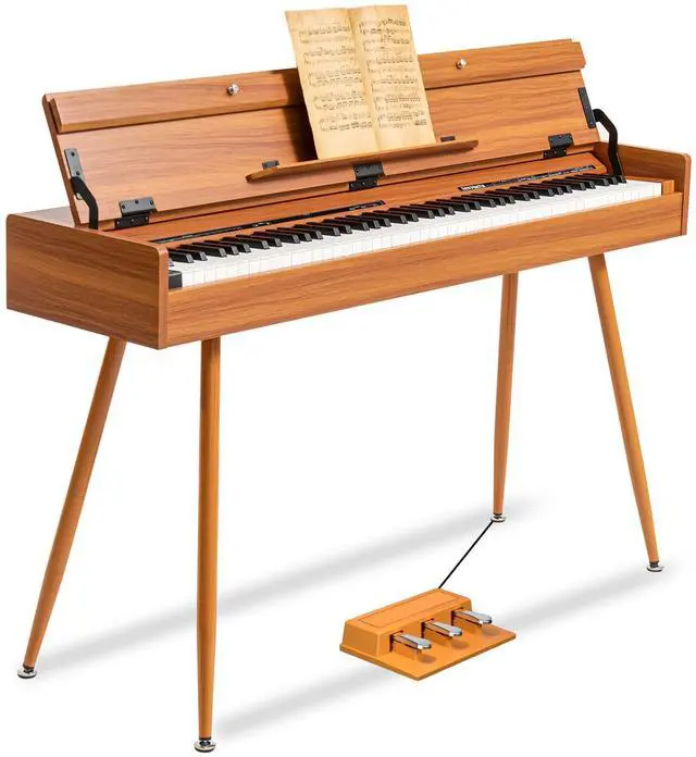 Main image of 88 Key Weighted Digital Piano - Wooden Desk Electric Piano Transforms Between Desk and Vanity - Progressive Hammer-Action Keyboard, Perfect for Beginners with MIDI Functionality