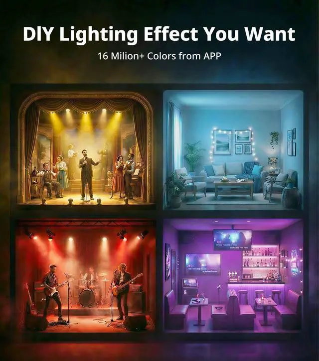 Alt view image 7 of 7 - 12x16W Wireless Par Light, Rechargeable RGBWA+UV Stage Lights | APP DIY Color, 8Hr Battery Powered, Remote/Sound Activated/DMX512 Control, Multi Modes Uplights for Events, DJ Shows, Parties