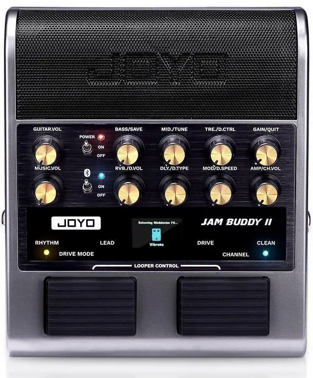 Main image of 10W Electric Guitar Combo Amp Multi-Effects Pedal Portable Amplifier with Footswitch,14 Amp Models,3-Band EQ,36 Drum Patterns & Looper,OTG Recording,Bluetooth for Practice(JAM Buddy II, Gray)