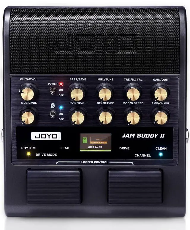 Main image of 10W Portable Electric Guitar Amp Multi-Effects Pedal Combo Amplifier with Footswitch,14 Amp Models,3-Band EQ,36 Drum Patterns & Looper,OTG Recording,Bluetooth for Practice(JAM Buddy II, Black)