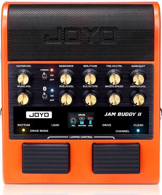 Main image of 10W Portable Guitar Practice Amp & Multi-Effects Pedal Combo Amplifier with Footswitch,OTG Recording, Bluetooth,14 Amp Models,3-Band EQ,36 Drum Patterns & Looper (JAM Buddy II, Orange)