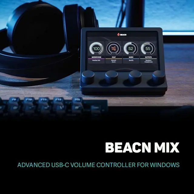 Alt view image 2 of 7 - Mix - USB C Windows Audio Controller with a Beautiful 5 Color Display and 4 Smooth Push-Button encoders for Streaming, Gaming, Podcasting, and Work from Home Applications (Dark)