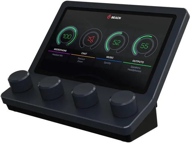 Main image of Mix - USB C Windows Audio Controller with a Beautiful 5 Color Display and 4 Smooth Push-Button encoders for Streaming, Gaming, Podcasting, and Work from Home Applications (Dark)