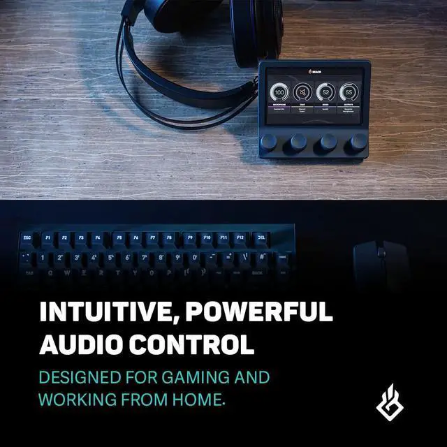 Alt view image 3 of 7 - Mix - USB C Windows Audio Controller with a Beautiful 5 Color Display and 4 Smooth Push-Button encoders for Streaming, Gaming, Podcasting, and Work from Home Applications (Dark)