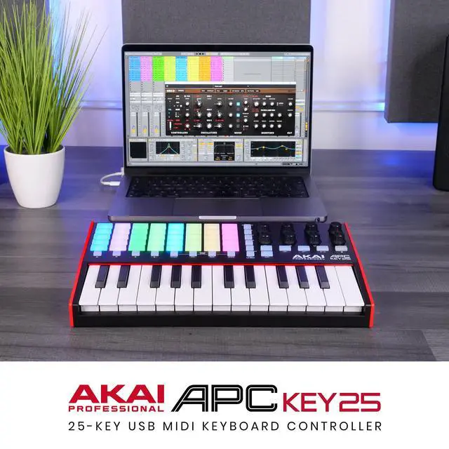 Alt view image 7 of 7 - APC Key 25 MK2 25-Key USB MIDI Keyboard Controller for Clip Launching with Ableton Live Lite, 40 RGB Pads and 8 Rotary Knobs