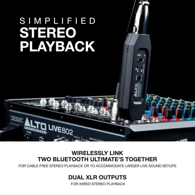 Alt view image 4 of 7 - A Bluetooth Ultimate XLR Equipped Rechargeable Stereo Bluetooth Receiver for Mixing Desk/Audio Mixer Setups and Active PA Systems