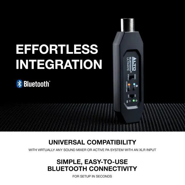 Alt view image 3 of 7 - A Bluetooth Ultimate XLR Equipped Rechargeable Stereo Bluetooth Receiver for Mixing Desk/Audio Mixer Setups and Active PA Systems
