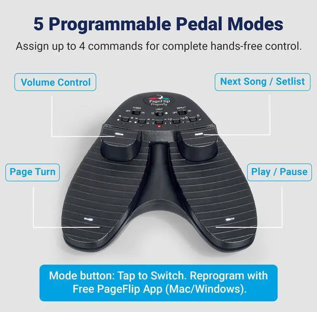 Alt view image 6 of 7 - Dragonfly Bluetooth/USB 4-Pedal Controller, PFDRAGONFLY01