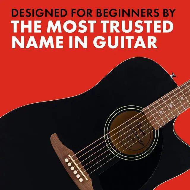 Alt view image 4 of 6 - California Debut Redondo CE Series Beginner Acoustic Guitar, Black