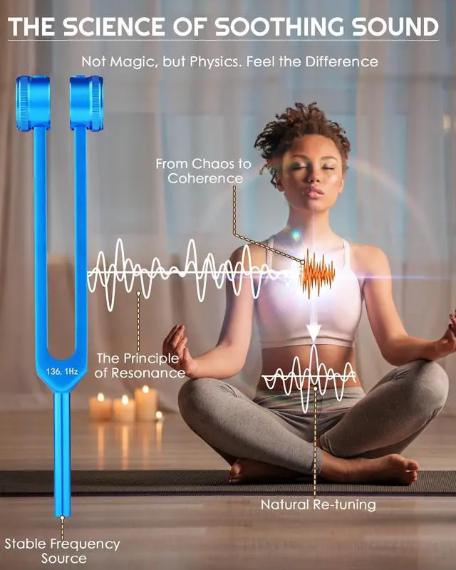 Alt view image 3 of 7 - 8 PCS Tuning Forks for Healing Set, Weighted Rainbow Color Chakra Frequencies (126Hz-272Hz) with Aluminum Box & Activator - Sound Therapy Kit for Meditation, Yoga, Stress Relief