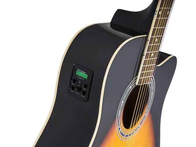 Alt view image 3 of 7 - Vintage Series 6 String Acoustic-Electric Guitar, Right, Tobacco Sunburst (WA90CEVSB)