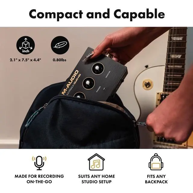 Alt view image 7 of 7 - M-Track Duo HD Audio Interface 24bit 192kHz for Recording, Streaming, Podcasting with USB-C, 2 XLR TRS Inputs, 2 TRS Outputs, Software Suite