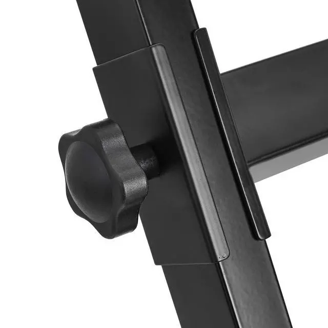 Alt view image 3 of 5 - Fixed Height Keyboard and Piano Stand, Z-Shape, Black, For Compact Space, Carpet Stability & More Legroom