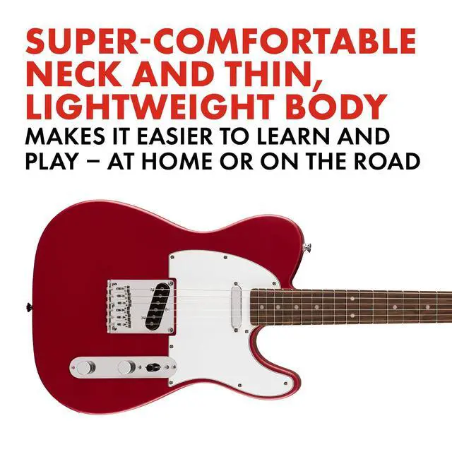 Alt view image 3 of 5 - Squier Debut Telecaster Beginner Electric Guitar, Dakota Red | Starter electric guitar for kids and adults, free lessons included, satin finish, affordable Telecaster