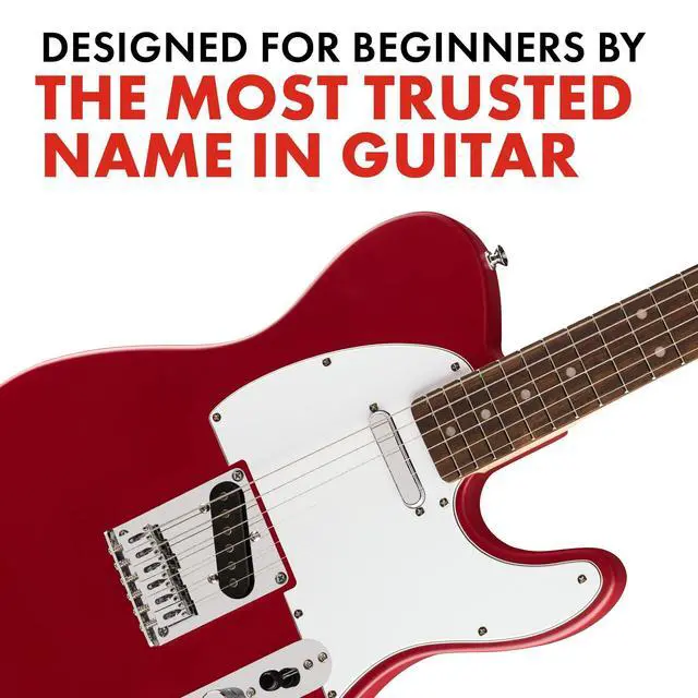 Alt view image 4 of 5 - Squier Debut Telecaster Beginner Electric Guitar, Dakota Red | Starter electric guitar for kids and adults, free lessons included, satin finish, affordable Telecaster
