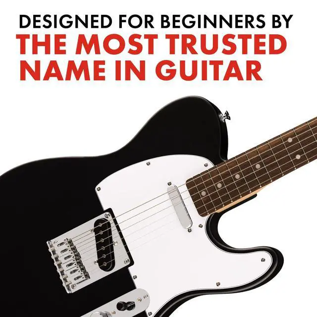 Alt view image 4 of 5 - Squier Debut Beginner Telecaster Electric Guitar, Black,Satin Finish | Starter electric guitar, includes free lessons, Telecaster body, satin urethane finish, kids and adults