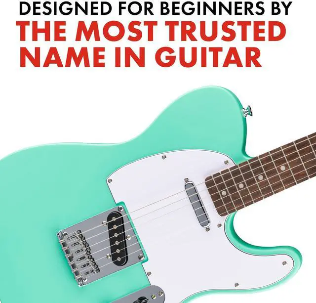 Alt view image 4 of 5 - Squier Debut Telecaster Beginner Electric Guitar, Sea Foam Green | Starter electric guitar for adults and kids, free lessons, Telecaster body, satin finish