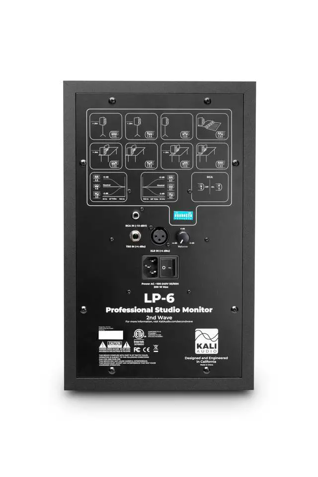 Alt view image 6 of 6 - LP-6 V2 6.5" Project Lone Pine Powered Studio Monitor - Low-Noise Bi-Amped Professional Studio Speaker for Music Production - 80W, 115dB Max SPL - TRS, RCA, XLR Inputs - Single, Black