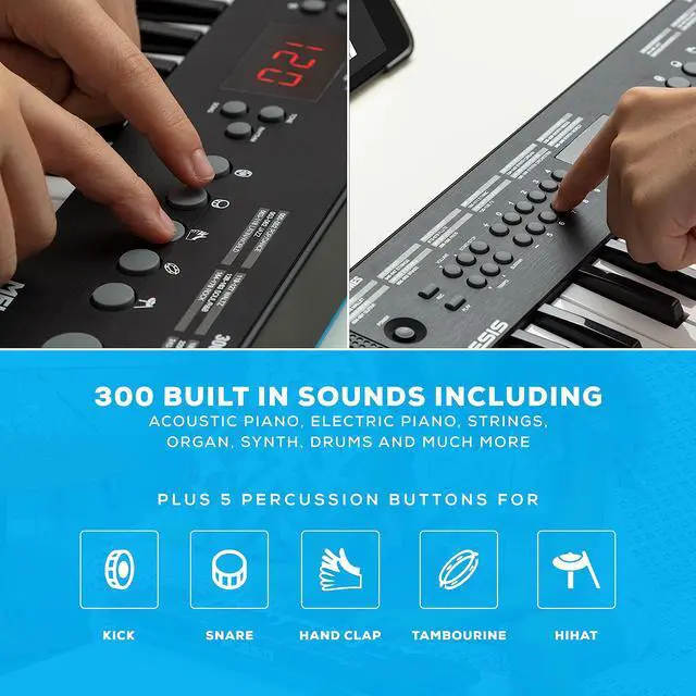 Alt view image 3 of 7 - Melody 32 - Electric Keyboard Digital Piano with 32 Keys, Speakers, 300 Sounds, 300 Rhythms, 40 Songs, USB-MIDI Connectivity and Piano Lessons