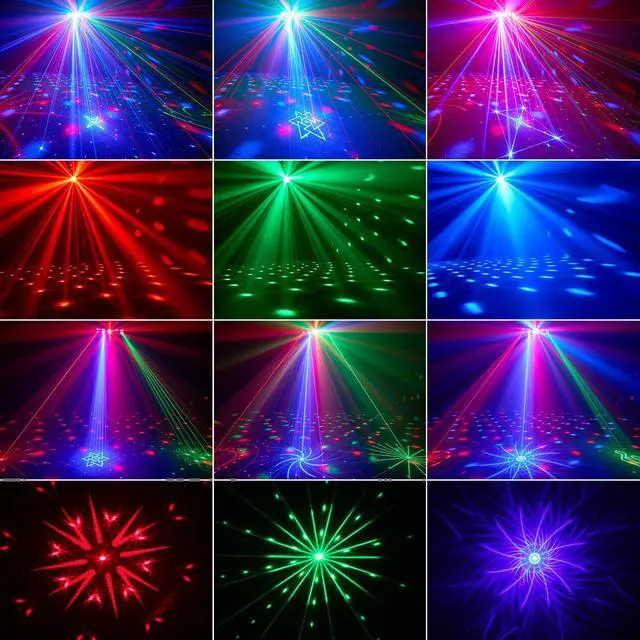 Alt view image 2 of 7 - DJ Light with Stand,7IN1 DJ Disco Party Light with Stand&Carry Bag RGB Par Lights,Rotating Ball,Strobe,UV Lighting by DMX Sound Activated Remote Control for Parties Gig Bar Stage