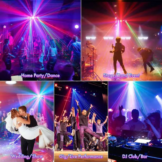 Alt view image 6 of 7 - DJ Light with Stand,7IN1 DJ Disco Party Light with Stand&Carry Bag RGB Par Lights,Rotating Ball,Strobe,UV Lighting by DMX Sound Activated Remote Control for Parties Gig Bar Stage