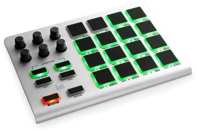 Main image of Xjam Mobile Studio MIDI Pad Controller - Apple-style ultra-thin aluminum frame, velocity-sensitive, polyphonic aftertouch, plug & play on iPad, iPhone, Mac, PC
