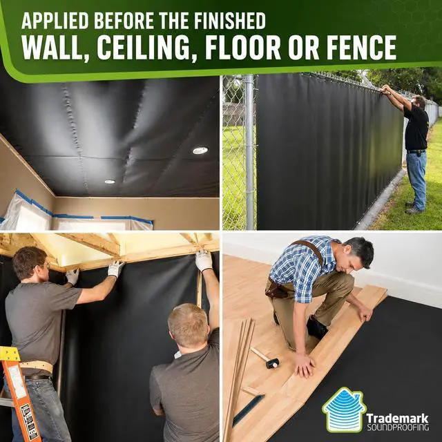 Alt view image 4 of 7 - Mass Loaded Vinyl 1lb - MLV Soundproofing for Wall Sound Barrier - Sound Insulation - Made in USA - 4' x 25' Covers 100 sf - Made in USA