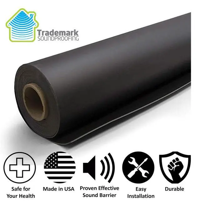 Alt view image 3 of 3 - Mass Loaded Vinyl 1lb - MLV Soundproofing for Wall Sound Barrier - Sound Insulation - Made in USA - 4' x 4' - 16 Sf