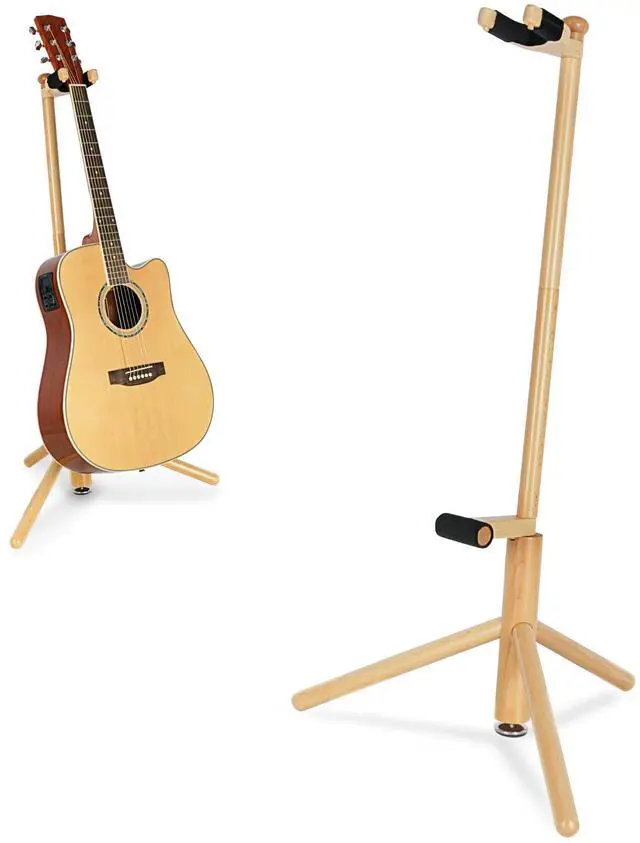 Main image of Guitar Stand, Solid Wood Acoustic Guitar Stand Floor with Paddin | Acoustic Guitar Stand,Single Neck Support,Wood Color for Acoustic Guitar, Electric Guitar & Mandolin,Backrest