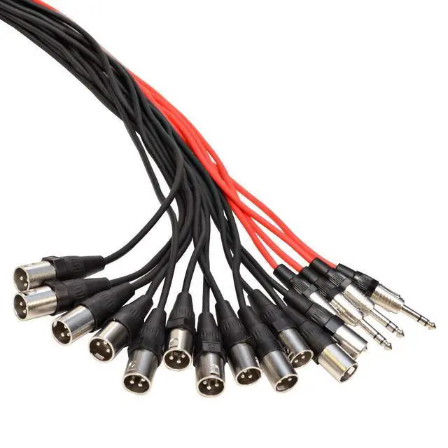 Alt view image 4 of 5 - SAJLP-12x4x100-12 Channel 100 Foot XLR Low Profile Snake Cable with 4 TRS Returns - Circuit Board Snake for Recording, Stage, Studio PA DJ use