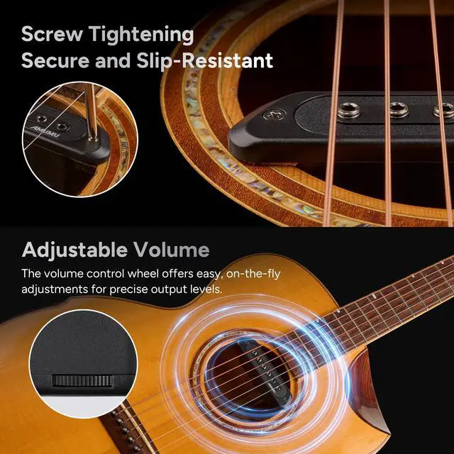 Alt view image 5 of 7 - SP60 Acoustic Guitar Pickup Humbucker Magnetic Passive Soundhole Pickup for Acoustic guitar Black