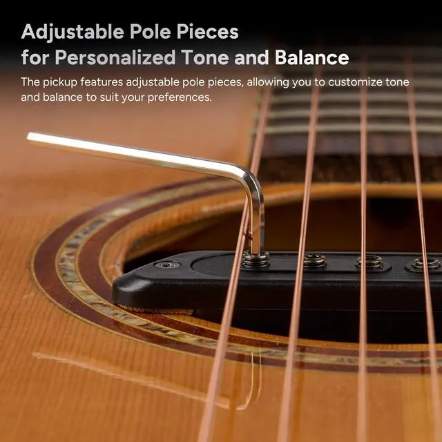 Alt view image 4 of 7 - SP60 Acoustic Guitar Pickup Humbucker Magnetic Passive Soundhole Pickup for Acoustic guitar Black