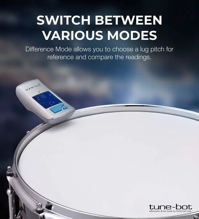 Alt view image 4 of 6 - Gig Clip-On Digital Drum Tuner with Backlit LCD Display for Acoustic Drums