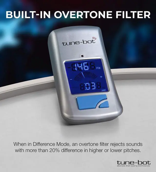Alt view image 5 of 6 - Gig Clip-On Digital Drum Tuner with Backlit LCD Display for Acoustic Drums
