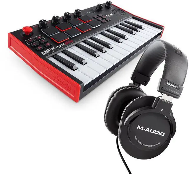 Main image of MPK Mini Play MK3 and M-Audio HDH40-25-Key USB MIDI Keyboard Controller with Beat Pads, Studio Headphones and Software Suite
