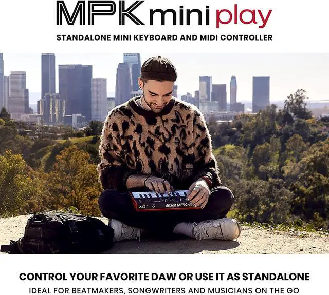 Alt view image 2 of 7 - MPK Mini Play MK3 and M-Audio HDH40-25-Key USB MIDI Keyboard Controller with Beat Pads, Studio Headphones and Software Suite