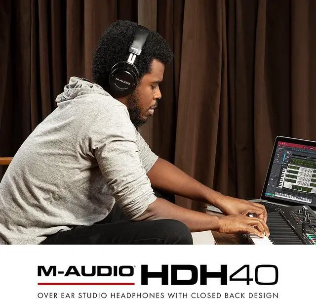 Alt view image 6 of 7 - MPK Mini Play MK3 and M-Audio HDH40-25-Key USB MIDI Keyboard Controller with Beat Pads, Studio Headphones and Software Suite