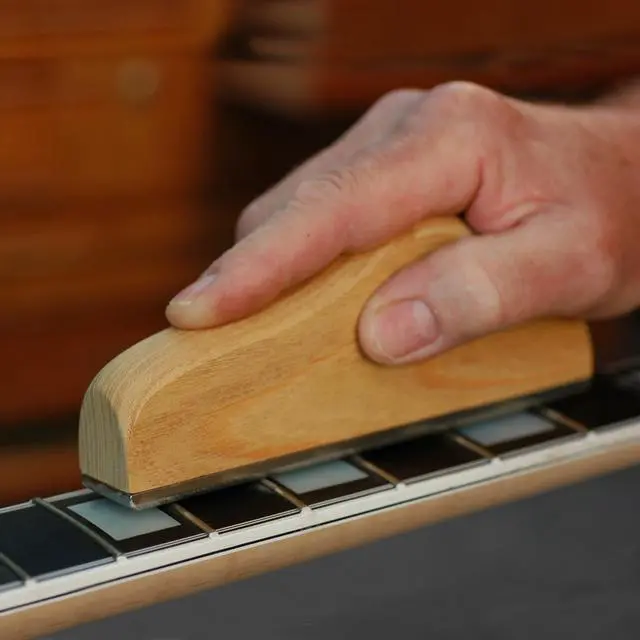 Alt view image 3 of 4 - Guitar Fret Leveling File, 6" Length (0862) Hardwood Handle Works on Nickel-Silver & Stainless-Steel Frets