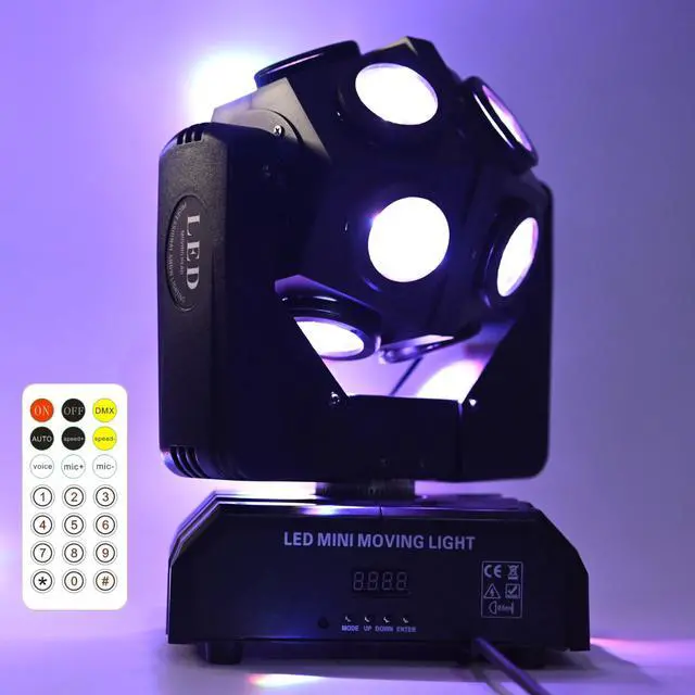 Main image of Moving Head DJ Light Party RGBW LED Beam Lights DMX 512 Strobe Light with Sound Activated 360°Rotation Stage Lighting Equipment for Events DJ KTV Disco Wedding Concert Festival