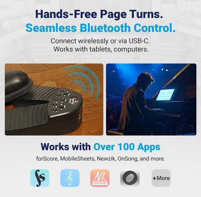 Alt view image 2 of 7 - Firefly Bluetooth/USB Page Turner Pedal