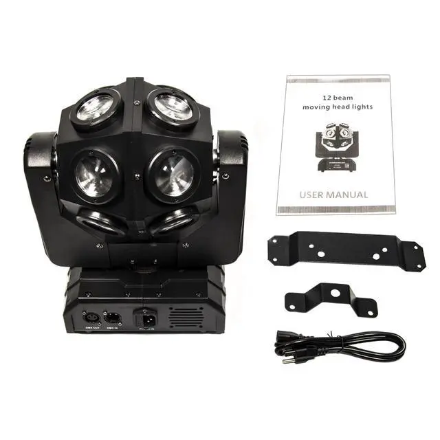 Alt view image 7 of 7 - Moving Head DJ Light Party RGBW LED Beam Lights DMX 512 Strobe Light with Sound Activated 360°Rotation Stage Lighting Equipment for Events DJ KTV Disco Wedding Concert Festival