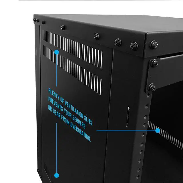 Alt view image 6 of 7 - AxcessAbles 16U AV Case with Wheels | Metal Studio Cabinet | 19-Inch Universal Equipment Rack | Open-Frame Option | Home Server