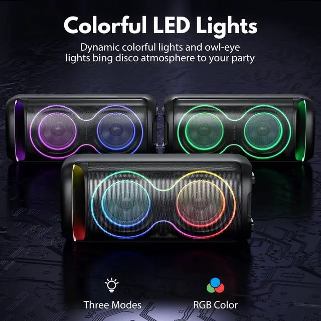Alt view image 7 of 7 - Karaoke Machine for Adults, 24" Big Portable Bluetooth Speaker for Adults with RGB Light PA System Treble & Bass 500W, Support TWS/USB/AUX/TF Card/REC, for Home Party Outdoors