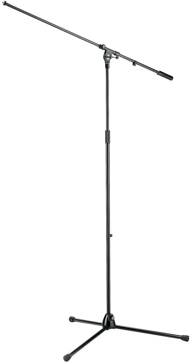 Main image of König & Meyer 21021.500.55 Overhead Microphone Stand | Long Boom Arm | T-bar Locking Mechanism | Heavy Duty Folding Tripod Base | Compact For Travel / Storage | German Made | Black