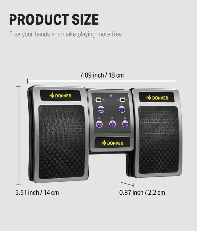 Alt view image 3 of 6 - Bluetooth Page Turner Pedal for Tablets and Phones Rechargeable Wireless Foot Pedal, Silver
