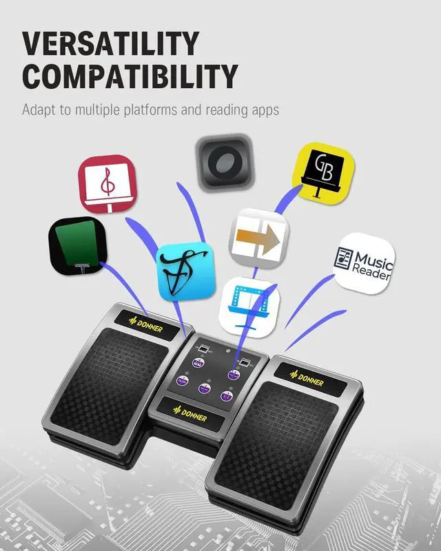 Alt view image 4 of 6 - Bluetooth Page Turner Pedal for Tablets and Phones Rechargeable Wireless Foot Pedal, Silver